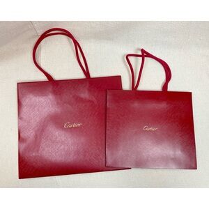 Pair Cartier Red Gift or Shopping Tote Bags